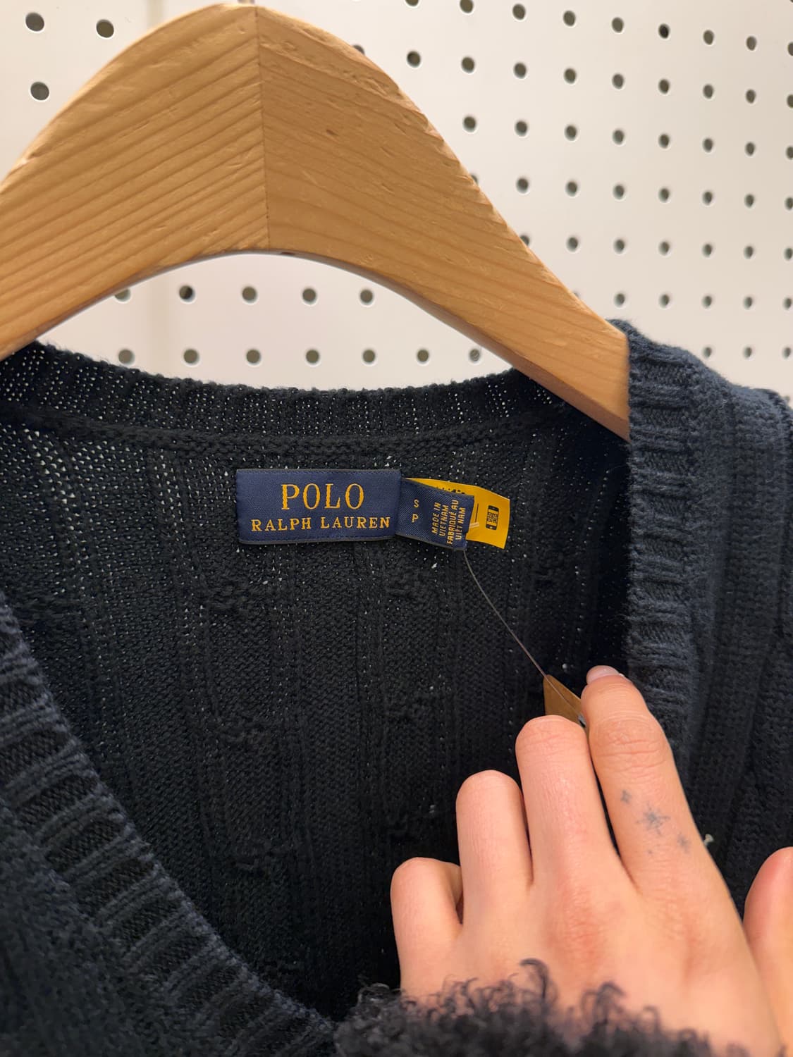 폴로 랄프로렌 네이비 케이블 브이넥 니트 U1028 상품이미지5