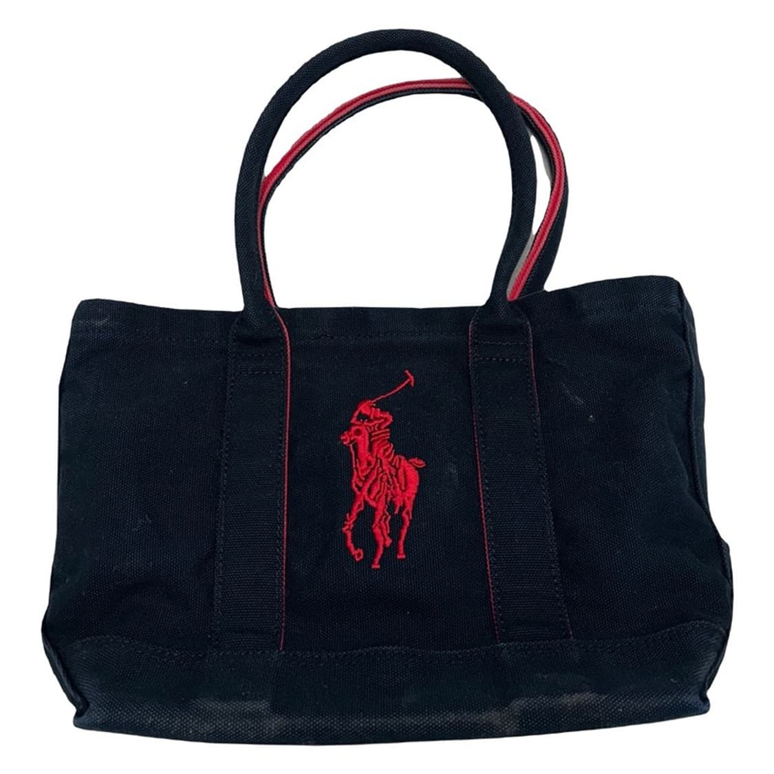 폴로랄프로렌 블랙 캔버스 빅포니 도트백 상품이미지1