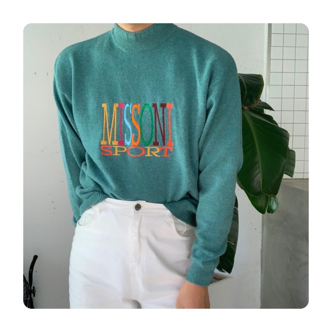 (MISSONI)미쏘니 민트 레인보우 니트 상품이미지4