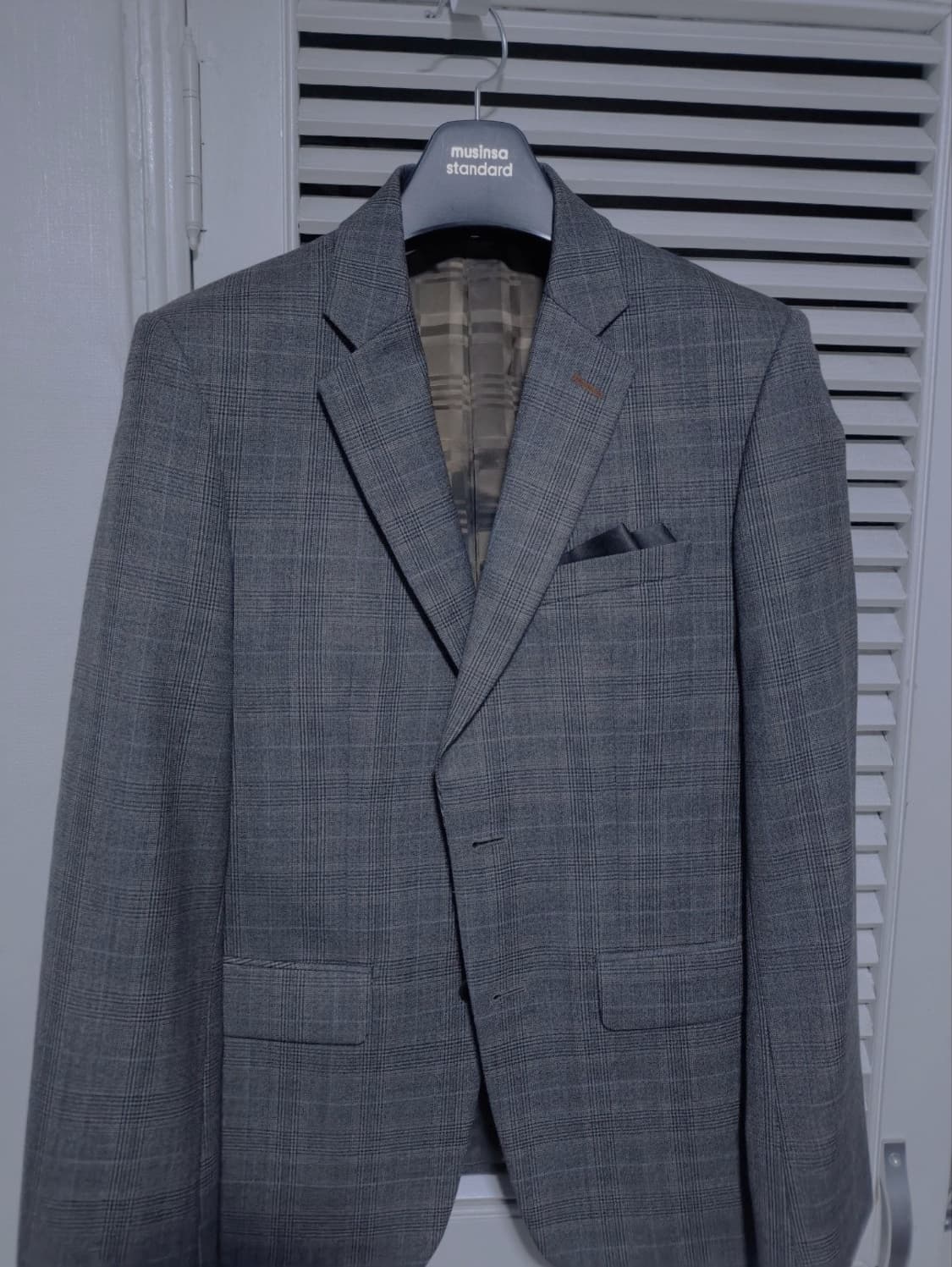 95 바쏘옴므 슬림핏 클래식 체크 정장 수트 세트 상품이미지2