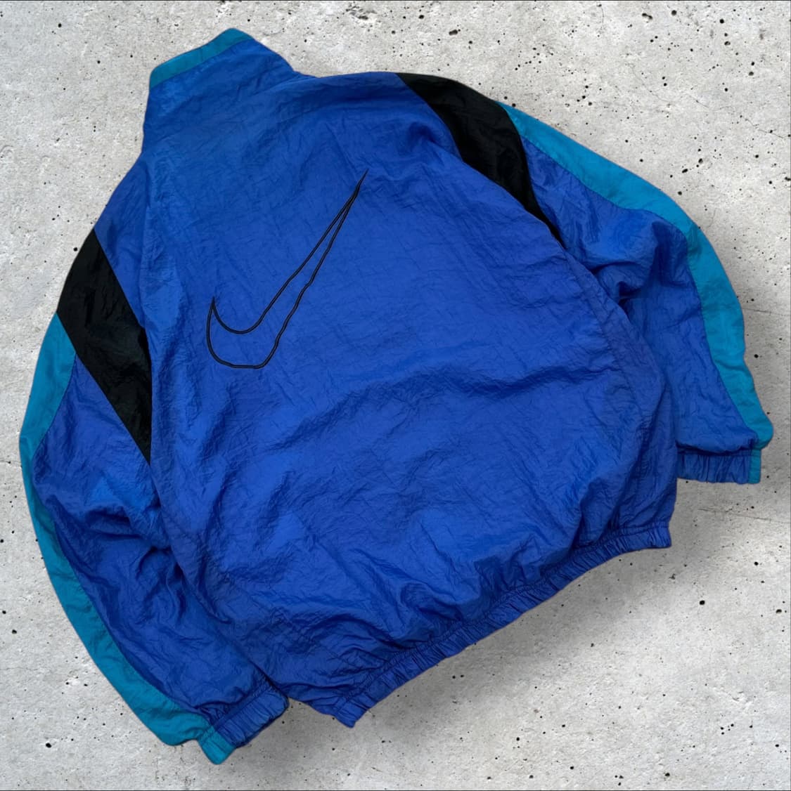 [2XL] 90s 나이키 올드스쿨 바람막이 블루/블랙 배색 B77 상품이미지2