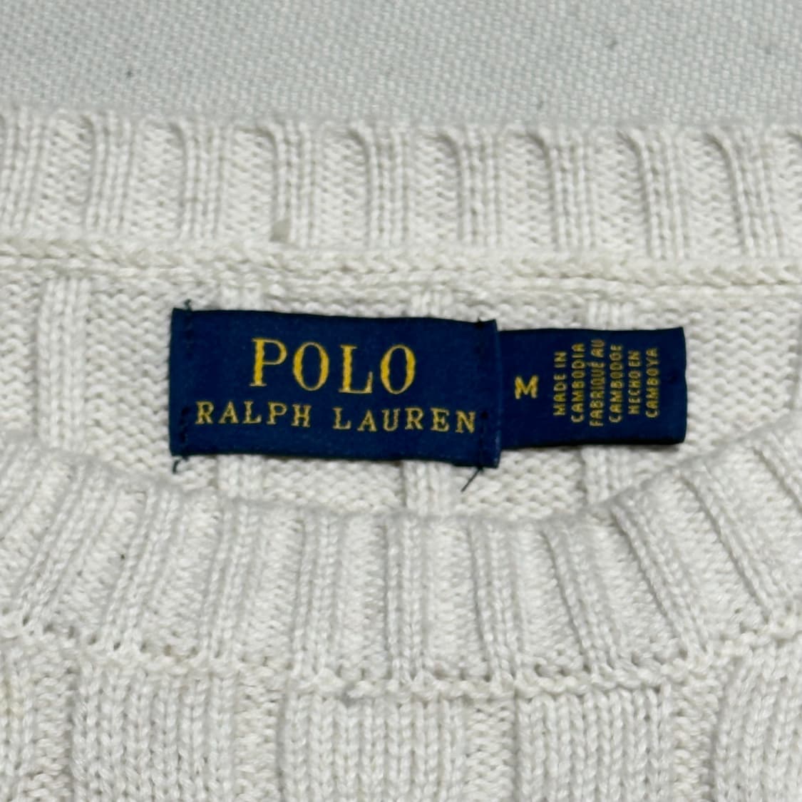 M 폴로랄프로렌 화이트 케이블 반팔 니트 상품이미지4