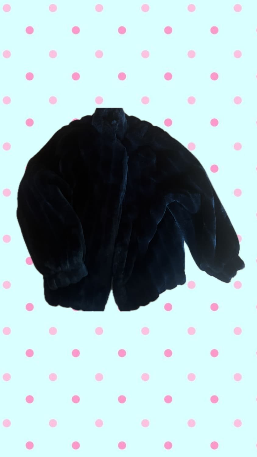 블랙 모리걸갸루 퍼자켓 상품이미지1