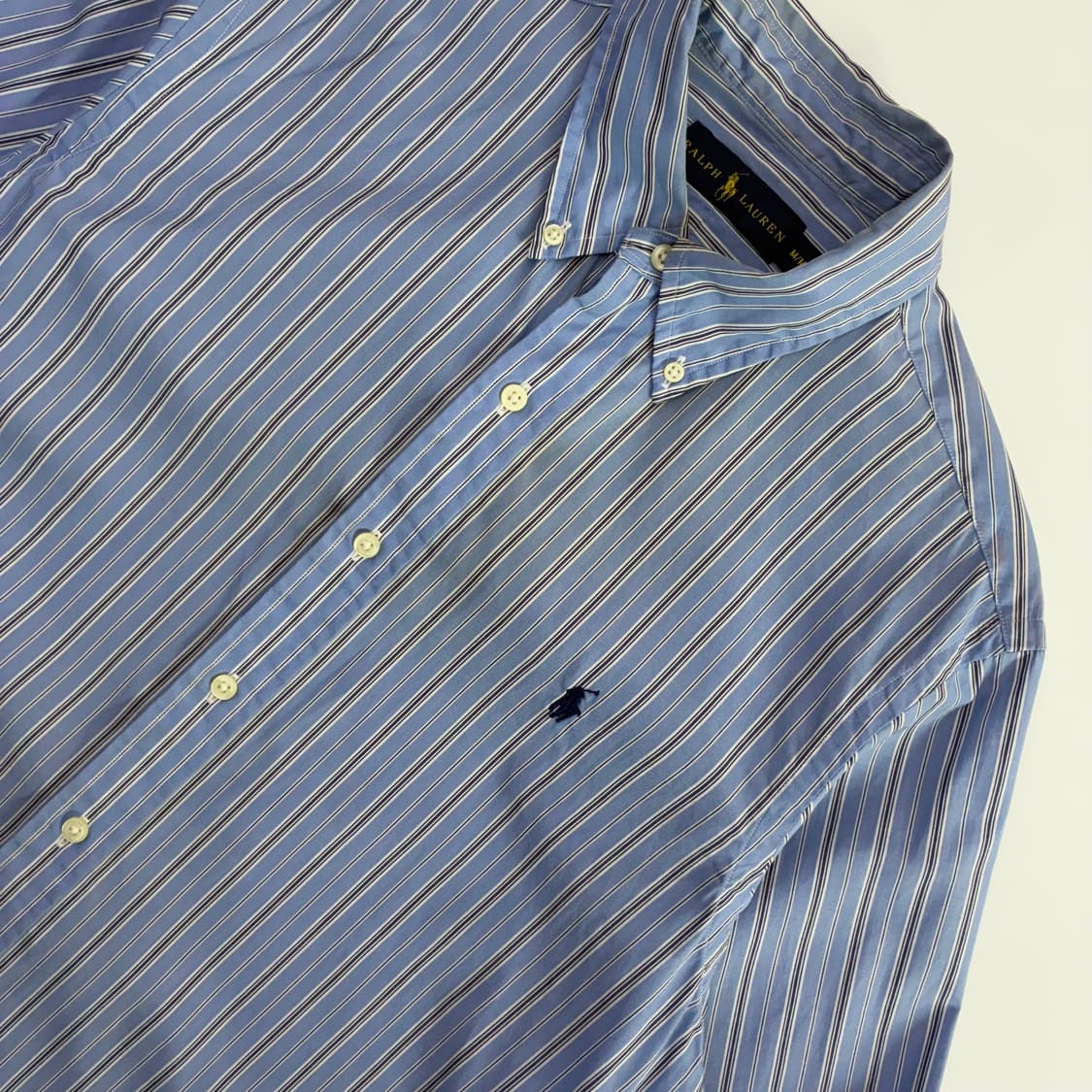 Polo  폴로 랄프로렌 자수 코튼 블루 스트라이프 셔츠 상품이미지3