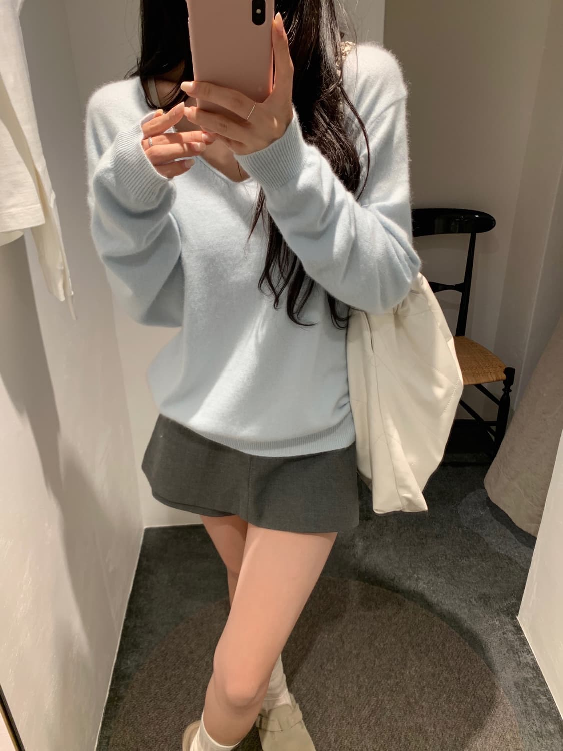 [택o 새상품] Leeds 샵리즈 리즈 더 위시 미우 브이 니트 라쿤 스 상품이미지2