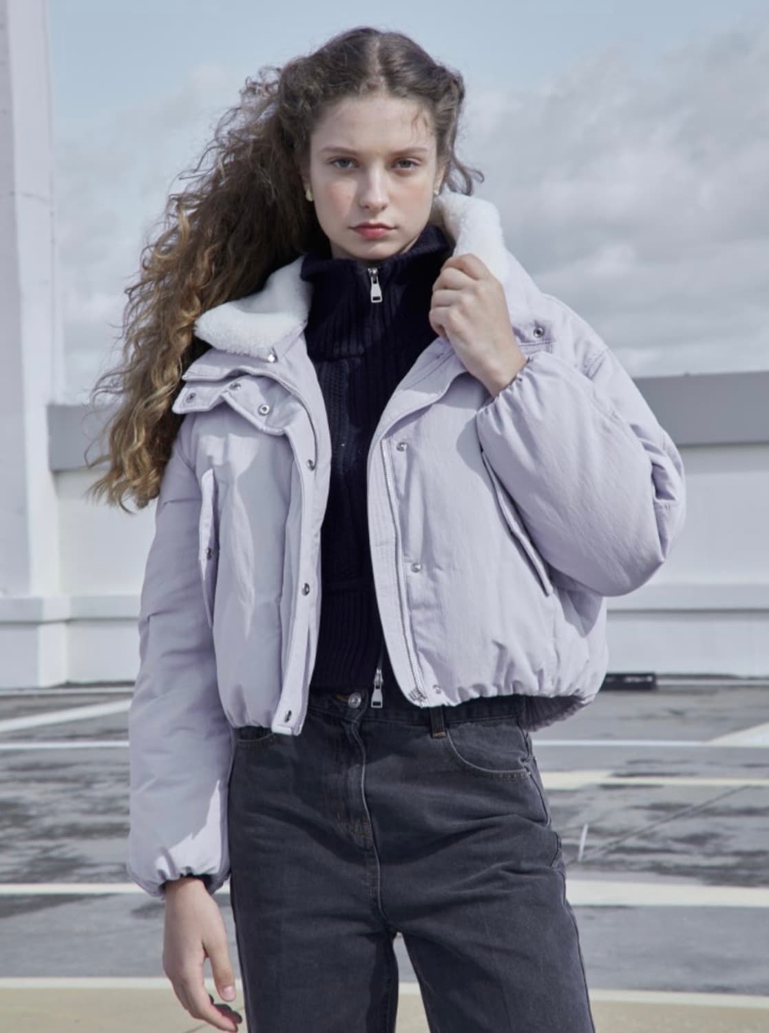 새상품급 온앤온 카라퍼 탈부착 구스다운패딩 1사이즈 상품이미지1