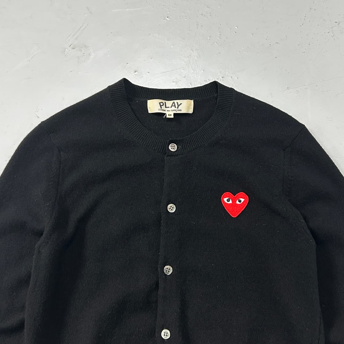 꼼데가르송 블랙 울 가디건  상품이미지2