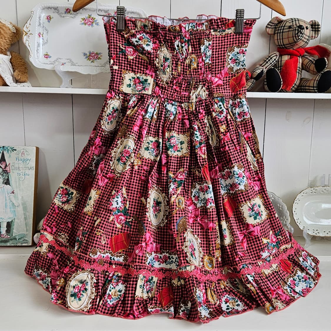 바디라인 로즈 코르셋 튜브탑 스커트 상품이미지4