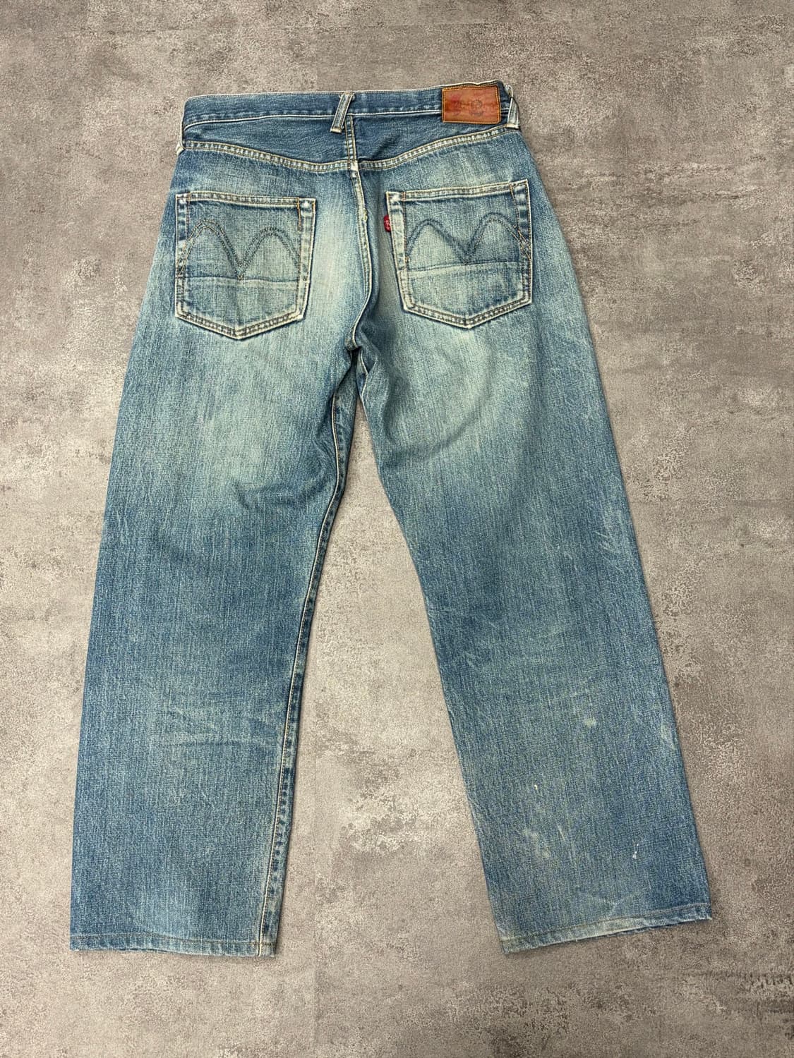90s Evisu 에비수 초기형 evis 황소패치 셀비지 데님 상품이미지4
