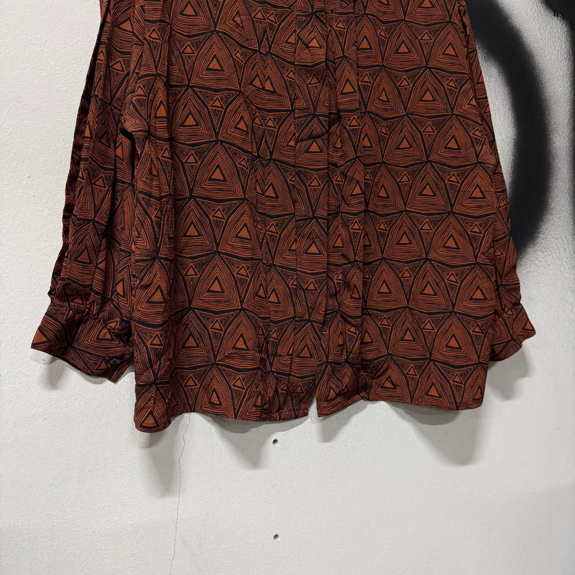 VTG 빈티지 기하학 에스닉 풀 패턴 절개 디테일 긴팔 셔츠 상품이미지5