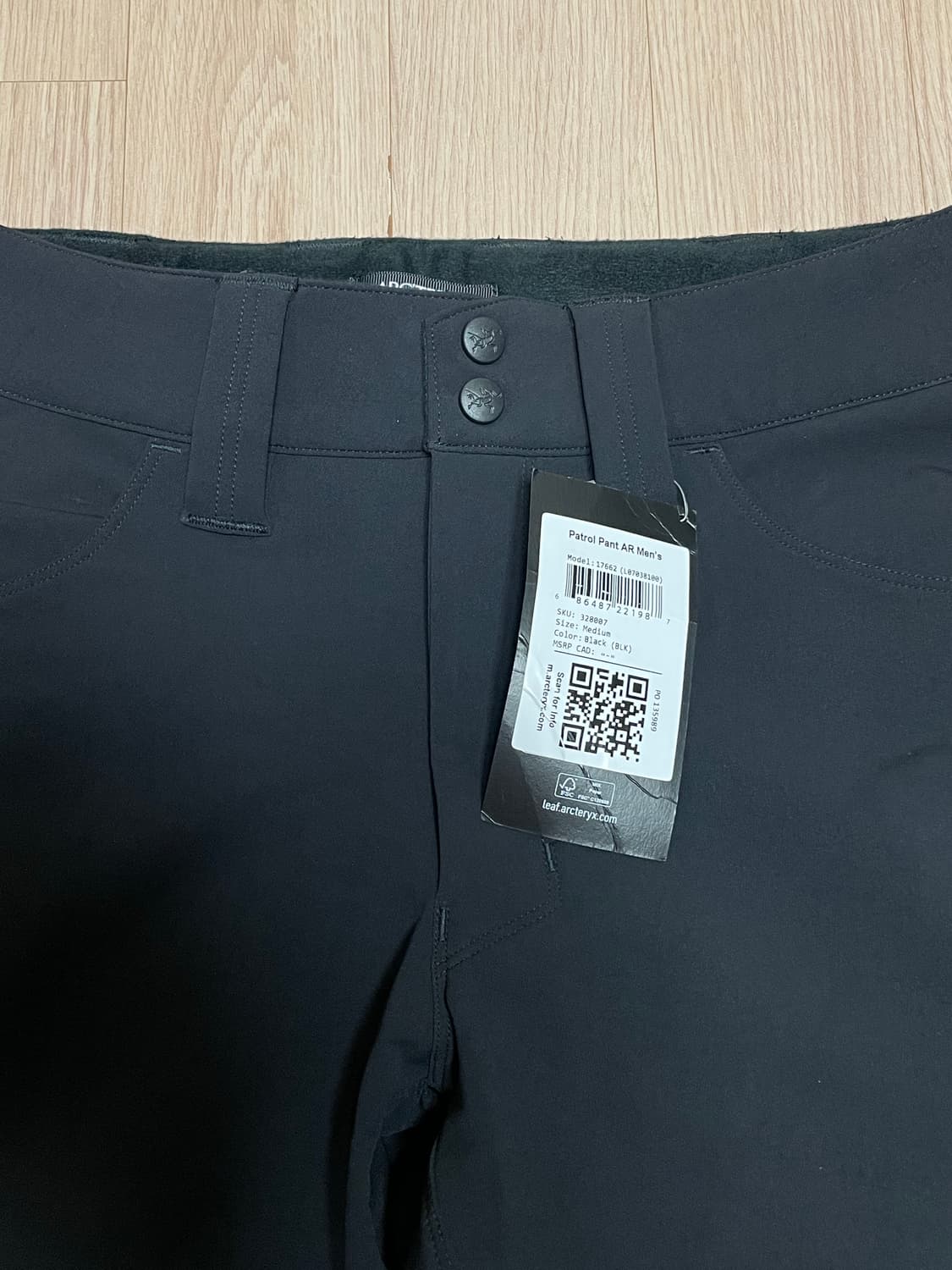 [M/M] 아크테릭스 리프 PATROL AR 팬츠 블랙 새상품 상품이미지5