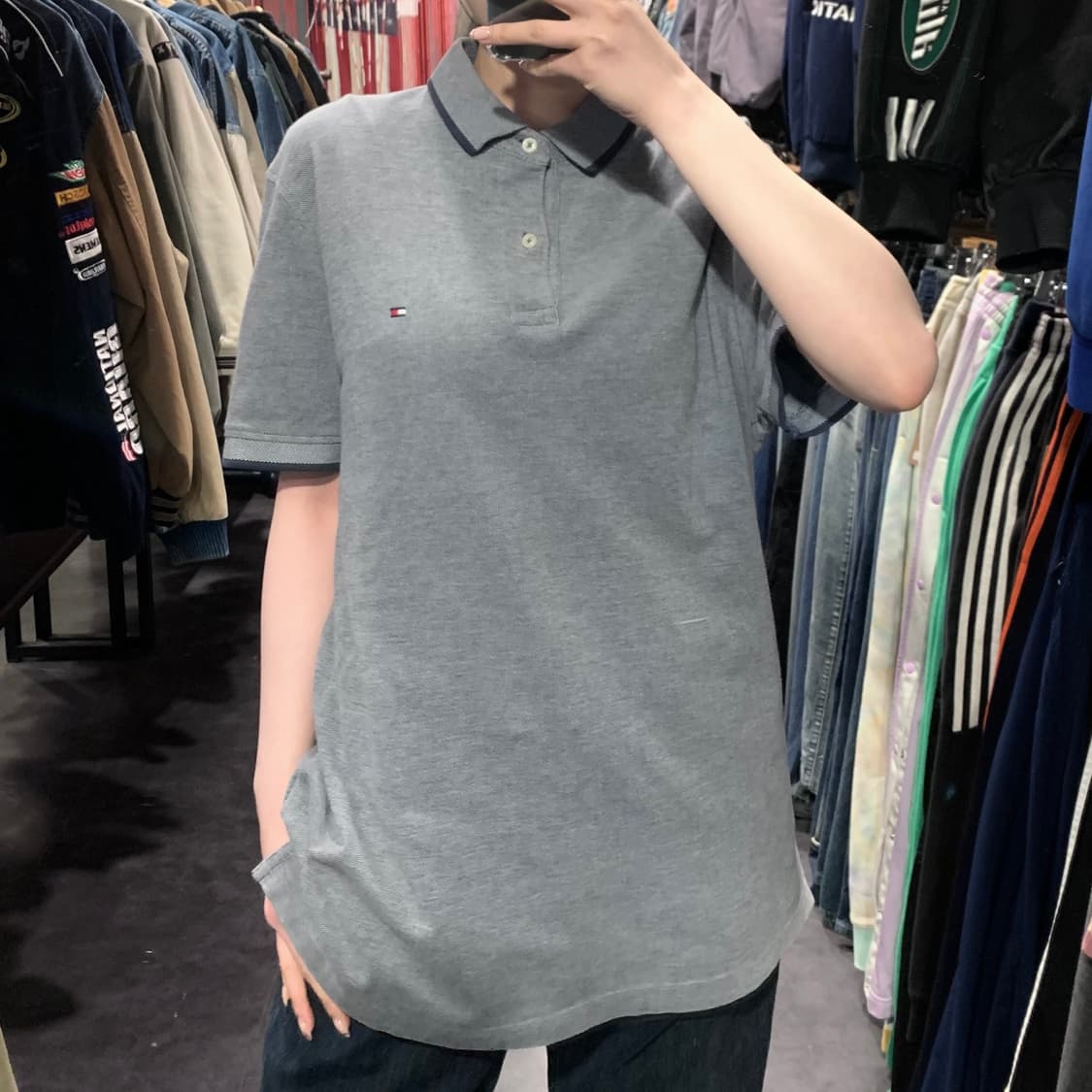 [IM] 타미힐피거 반팔 피케 셔츠 그레이 상품이미지2