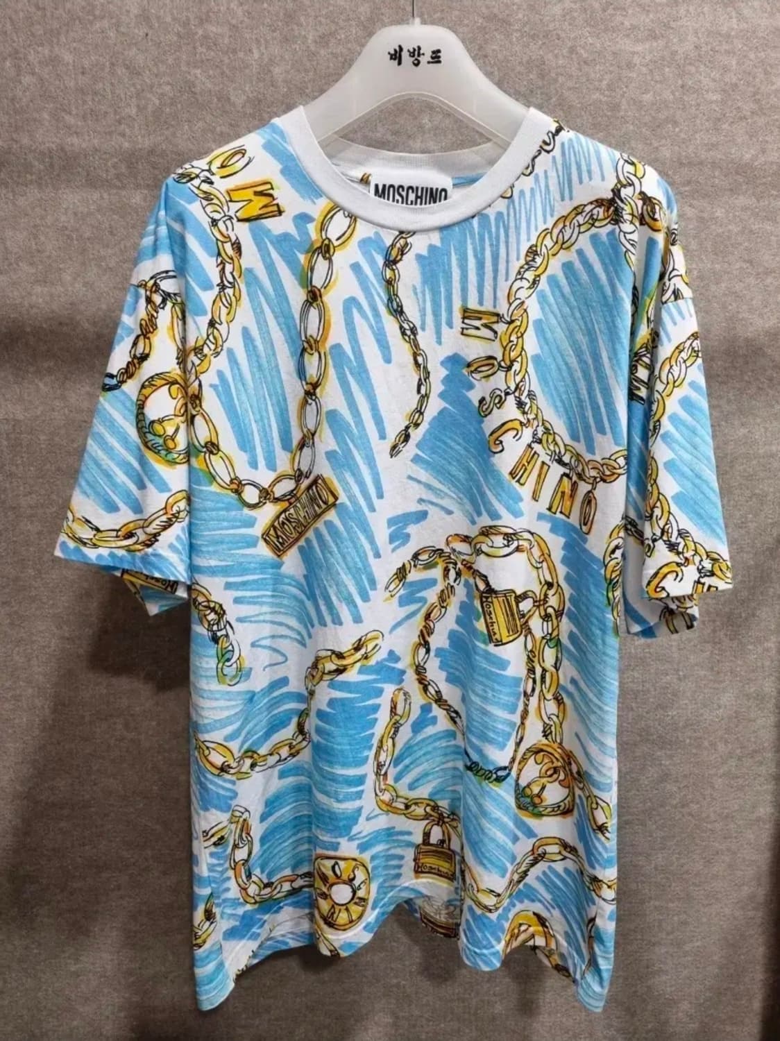 여성 90 모스키노 오버핏 체인무늬 반팔 상품이미지1