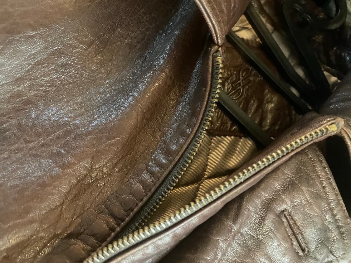 생로랑 브라운 레더 자켓100사이즈 상품이미지5