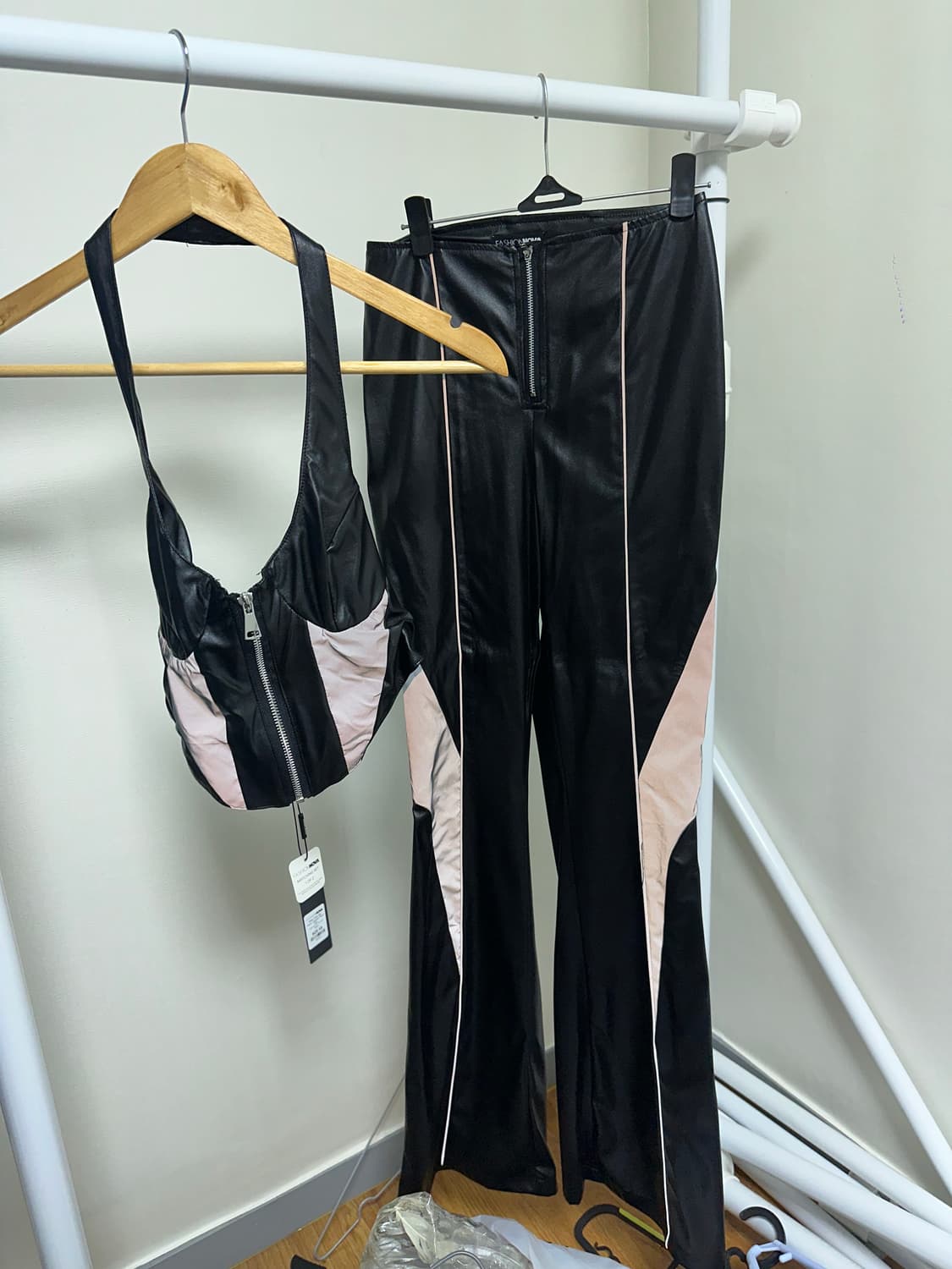 Fashion nova 패셔노바 레더 나시 팬츠 세트  상품이미지6