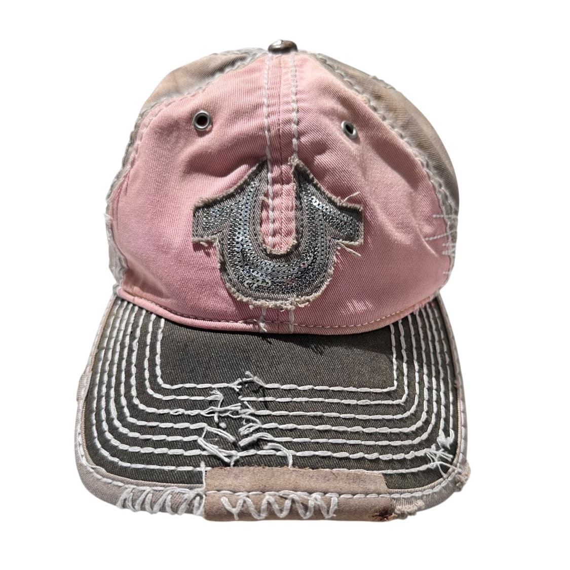 트루릴리전 Y2K 로고 볼캡 딸기우유 핑크 상품이미지1