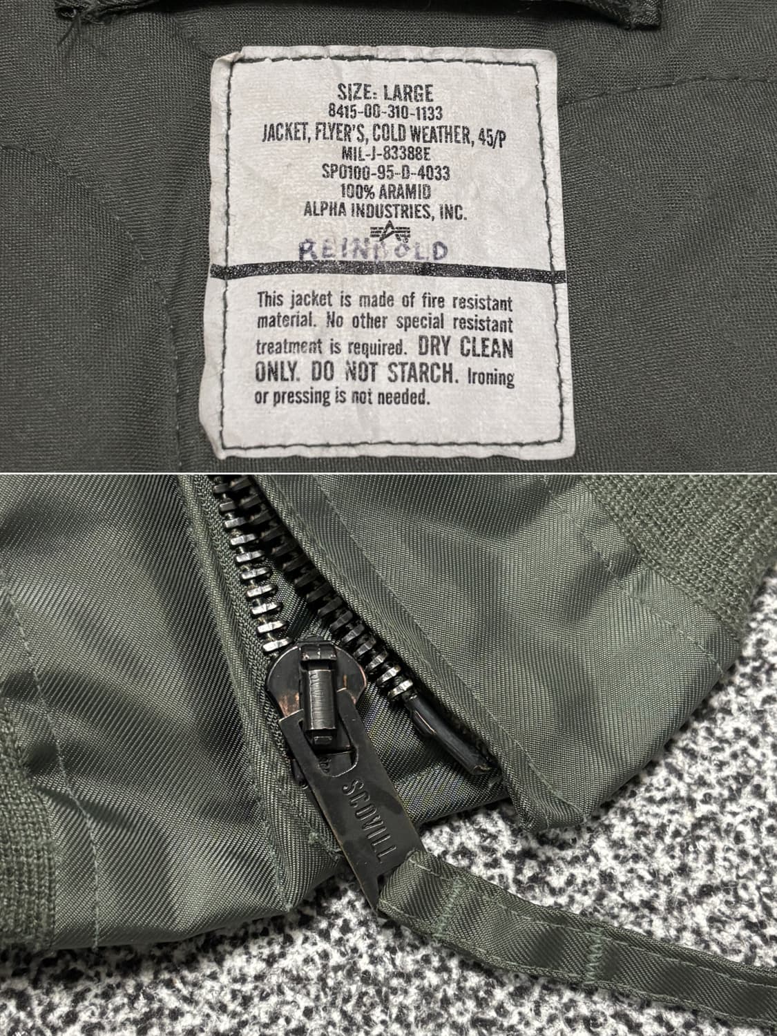 90s 오리지널 CWU-45P 플라이트 자켓 상품이미지4
