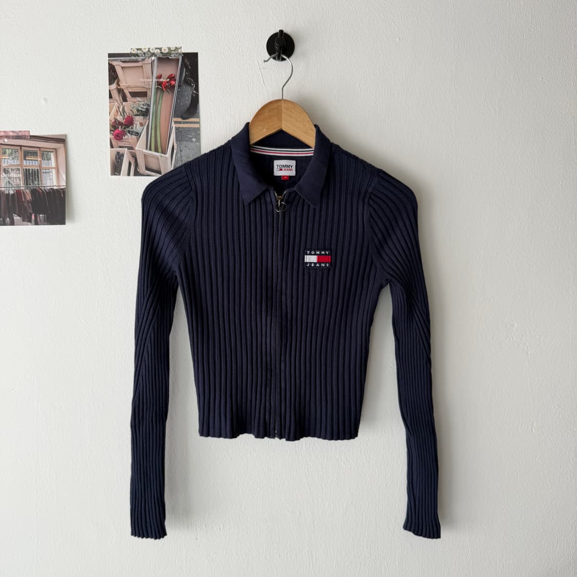 [M] 타미진스 골지 슬림 크롭 니트집업 가디건 상품이미지4