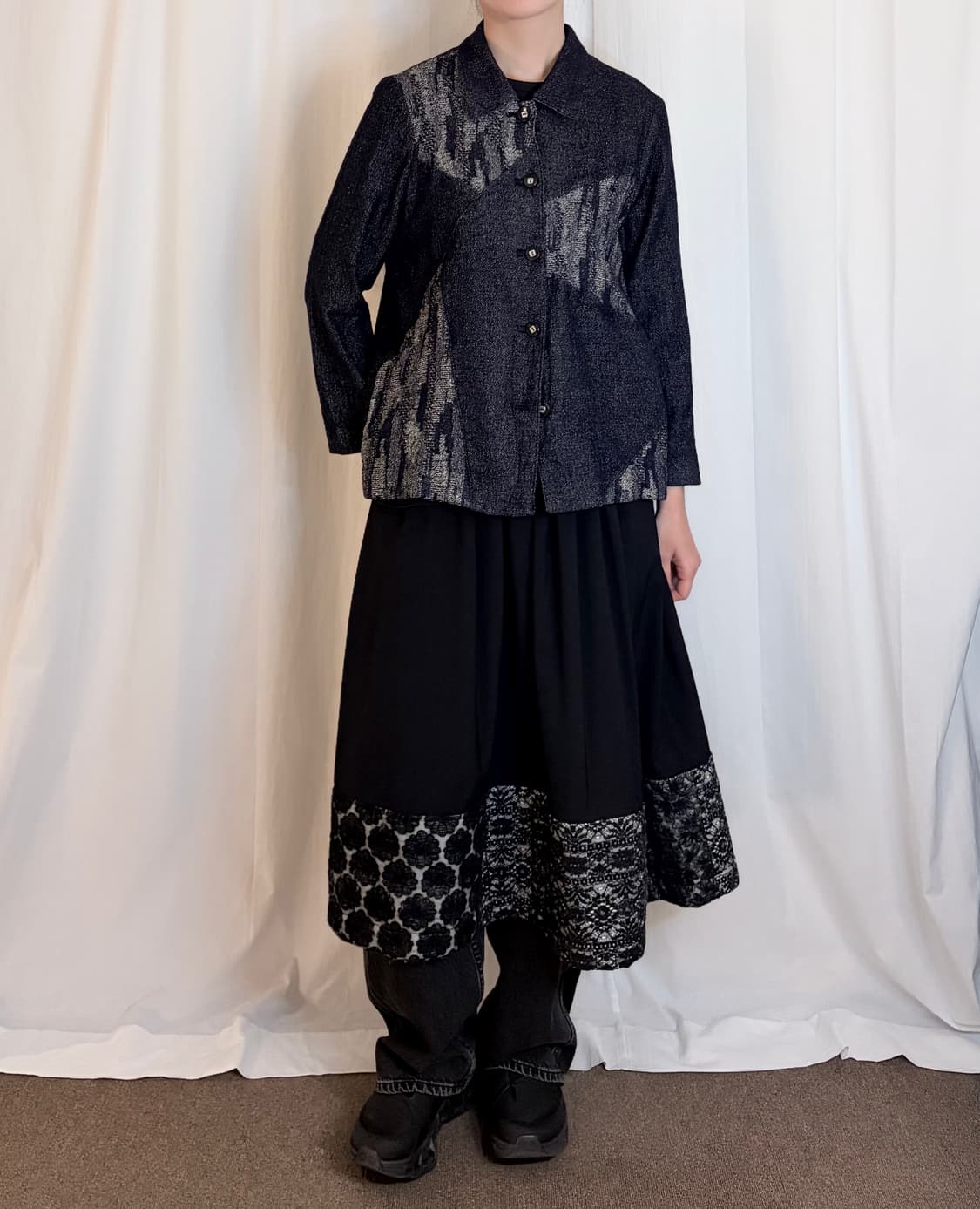 Pattern Wool Jacket - Denim Blue 상품이미지3