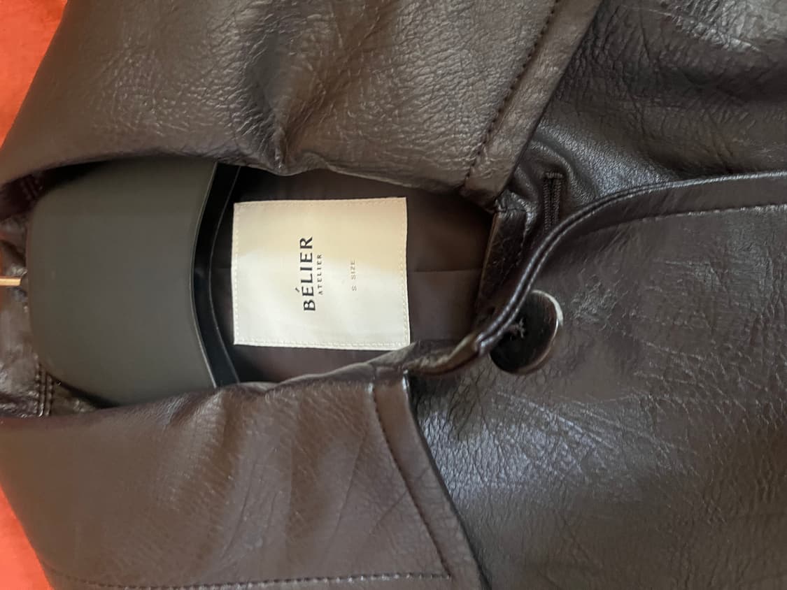 벨리에 레더 카코트 브라운 상품이미지4