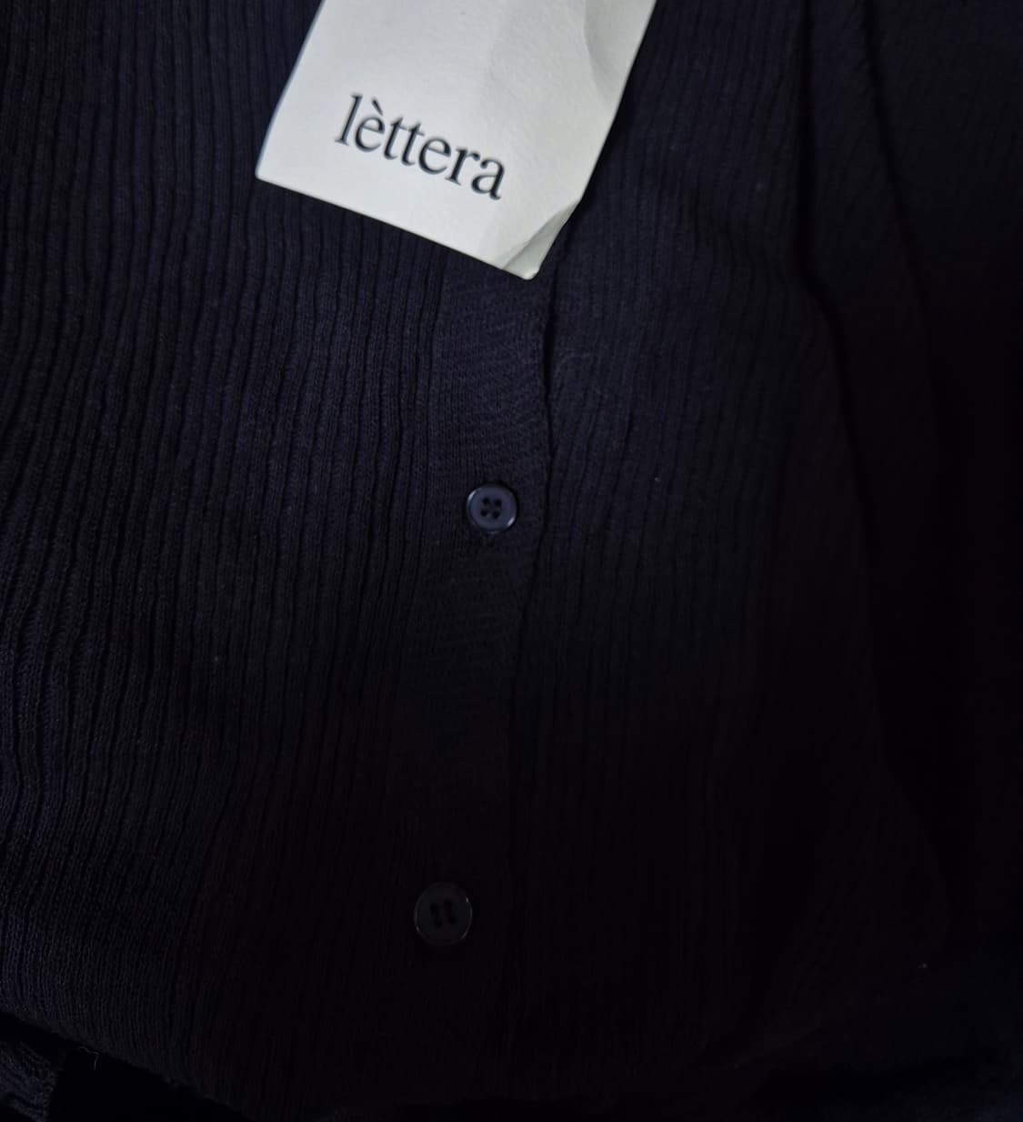 (새상품) 레테라 린넨 라운드 가디건 블랙 상품이미지6