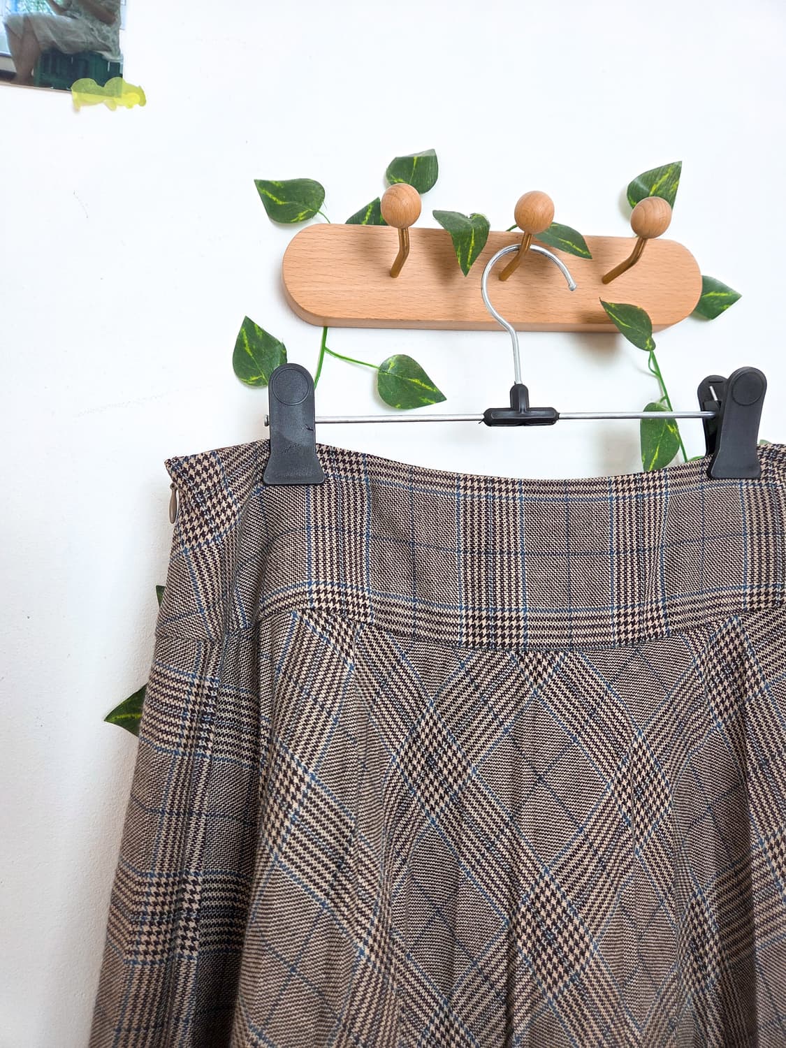 체크 울 플리츠 스커트 상품이미지6