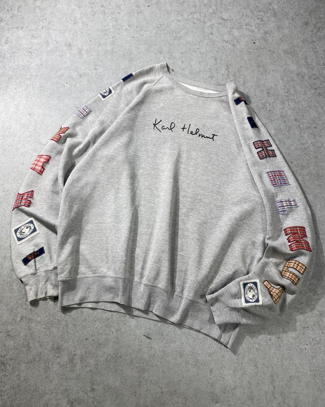 [L] Karl Helmut 칼헬무트 스펠아웃 패치워크 스웻셔츠 상품이미지1
