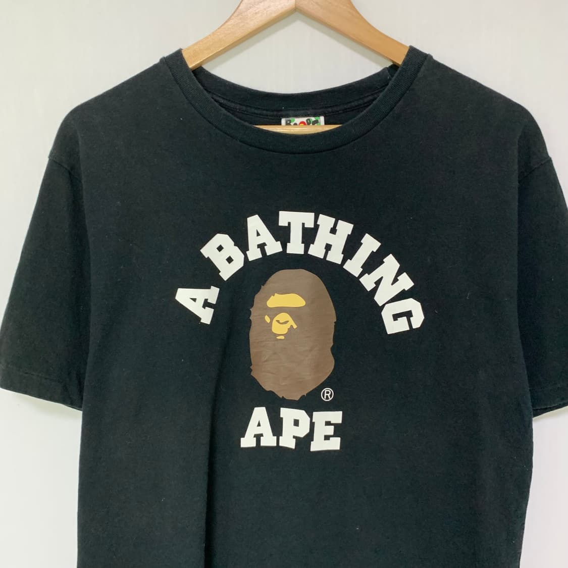 베이프 프린팅 블랙 베이직 반팔 티셔츠 L 빈티지 남녀공용 상품이미지2