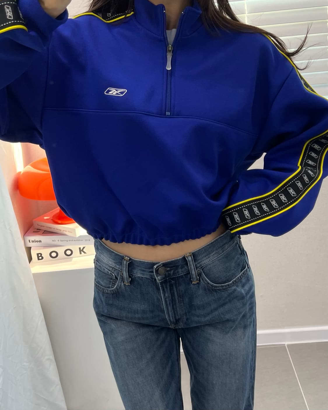 (WOMEN)리복 크롭 맨투맨-M1357 상품이미지1