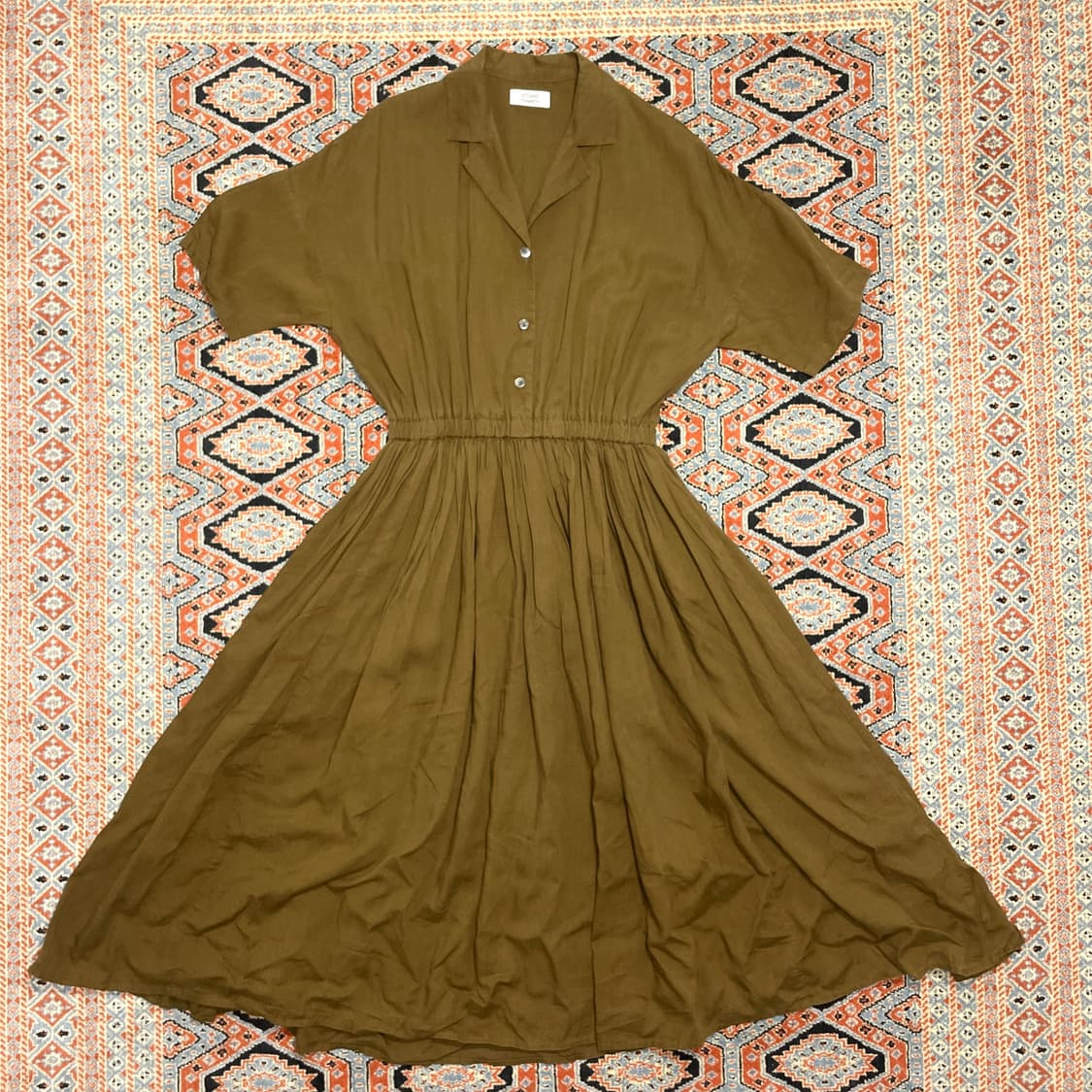 스튜디오톰보이 브라운 린넨 프릴원피스 FREE 상품이미지1