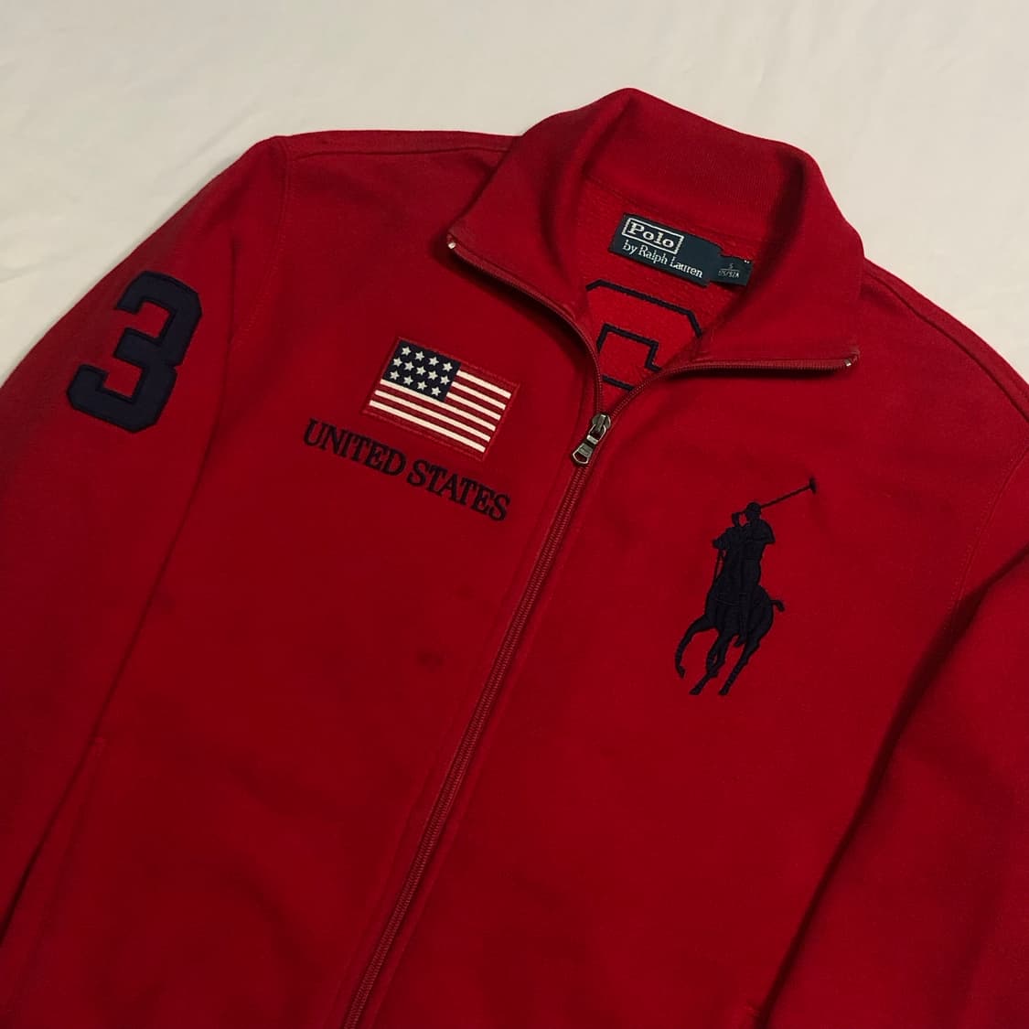 폴로 랄프로렌 USA 성조기 레드 집업 상품이미지3