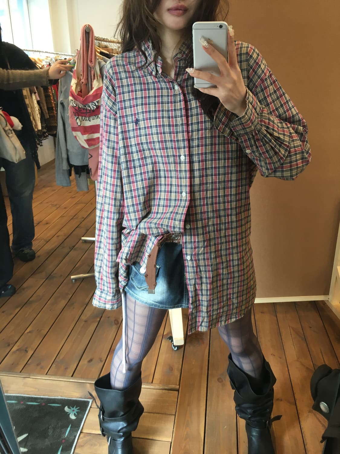 폴로 레드 믹스 체크 셔츠 상품이미지3