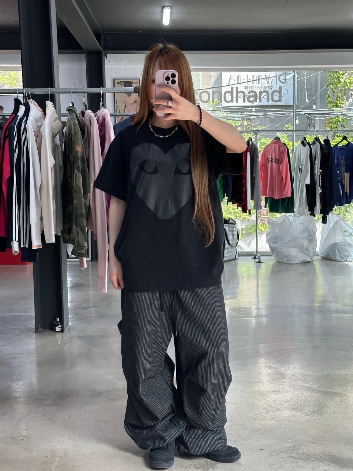 꼼데가르송 빅 백로고 플레이 하트 반팔티 상품이미지4