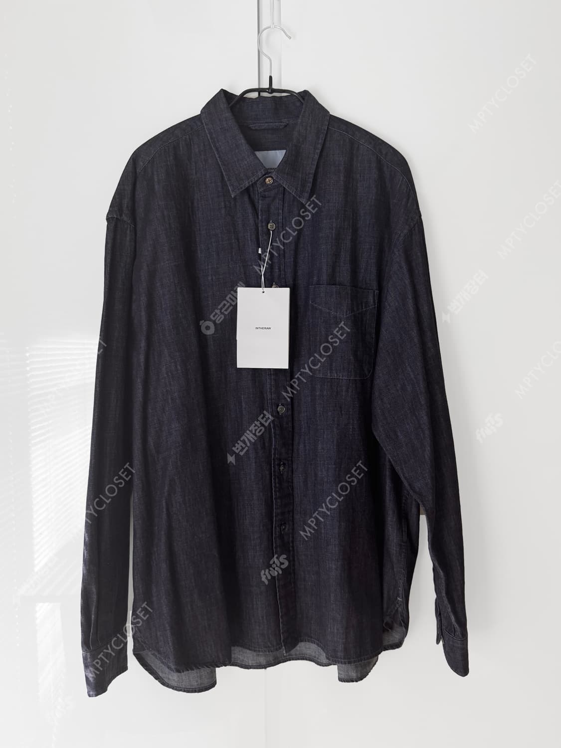[4] Intheraw 인더로우 워시드 데님셔츠 블루블랙 상품이미지2
