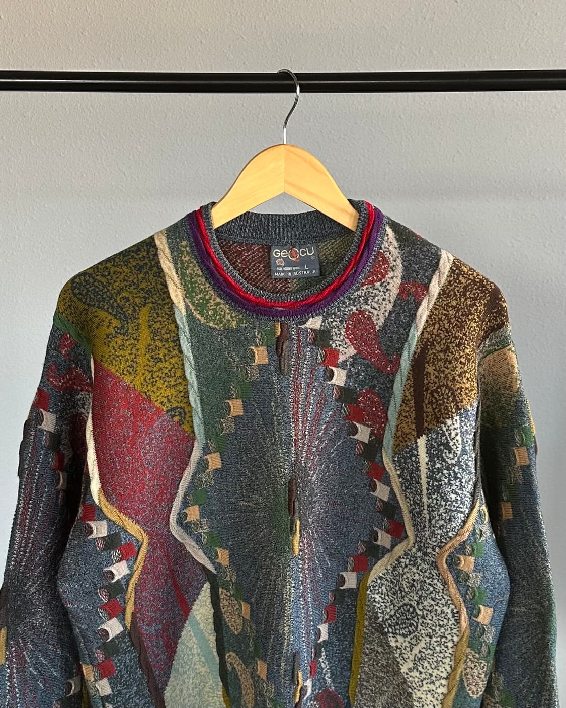 [L]GECCU 3D 그래픽 메리노 울 니트 스웨터 상품이미지2