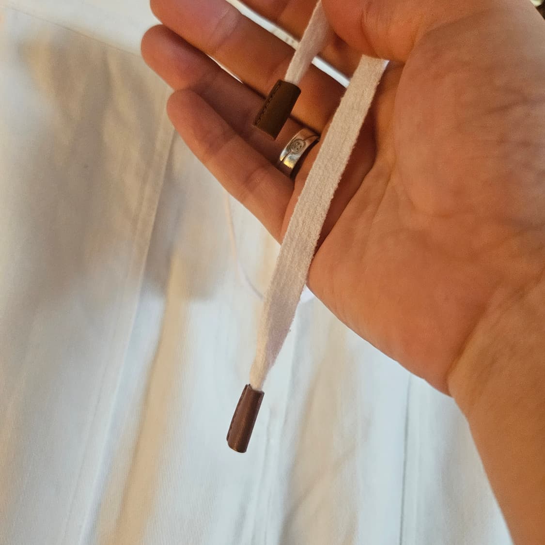 르917 레이온 코튼 혼방 레귤러핏 화이트 팬츠 36size 상품이미지5