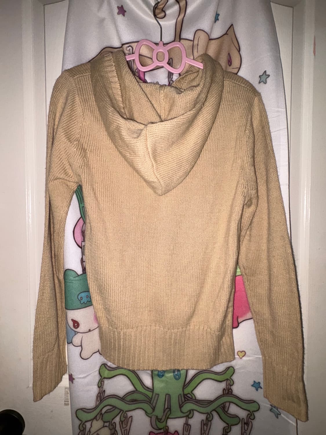 빈티지 베이지 니트 후드집업 상품이미지2