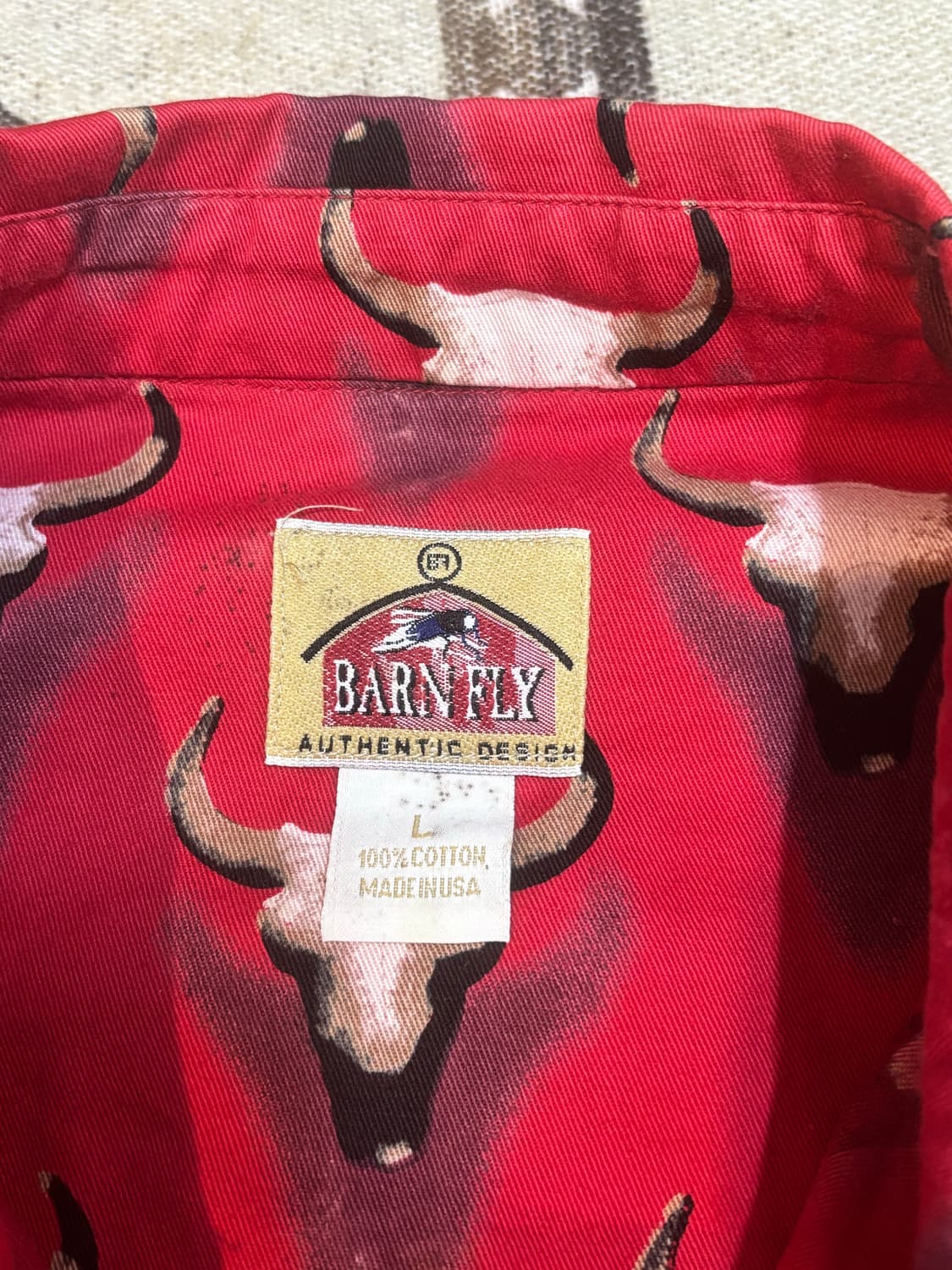 Barn Fly 레드 카우 스컬 웨스턴 셔츠 상품이미지3
