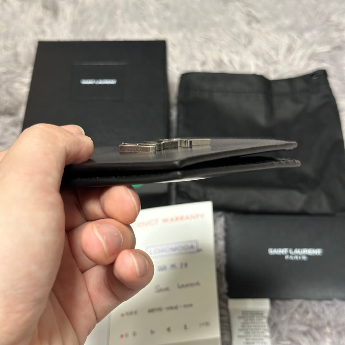 [풀구성] 입생로랑 모노그램 반지갑 블랙 상품이미지7