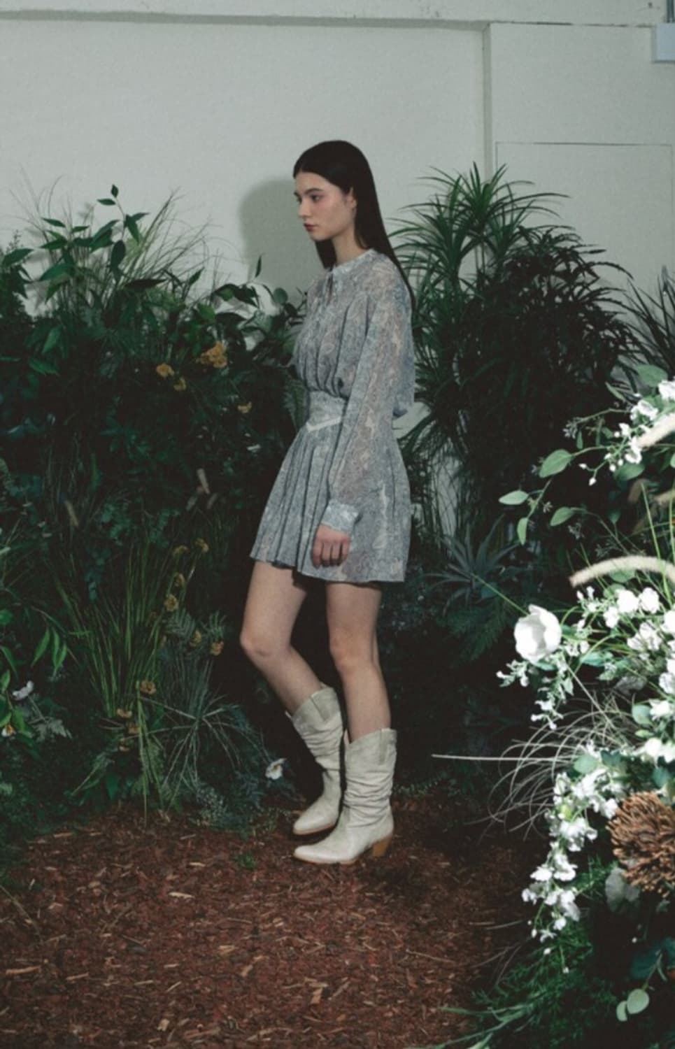 아수라 엘르 페이즐리 블라우스 스커트 쉬폰 투피스 상품이미지5