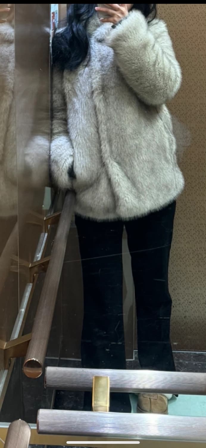 시눈 퍼 자켓 애쉬브라운 상품이미지4