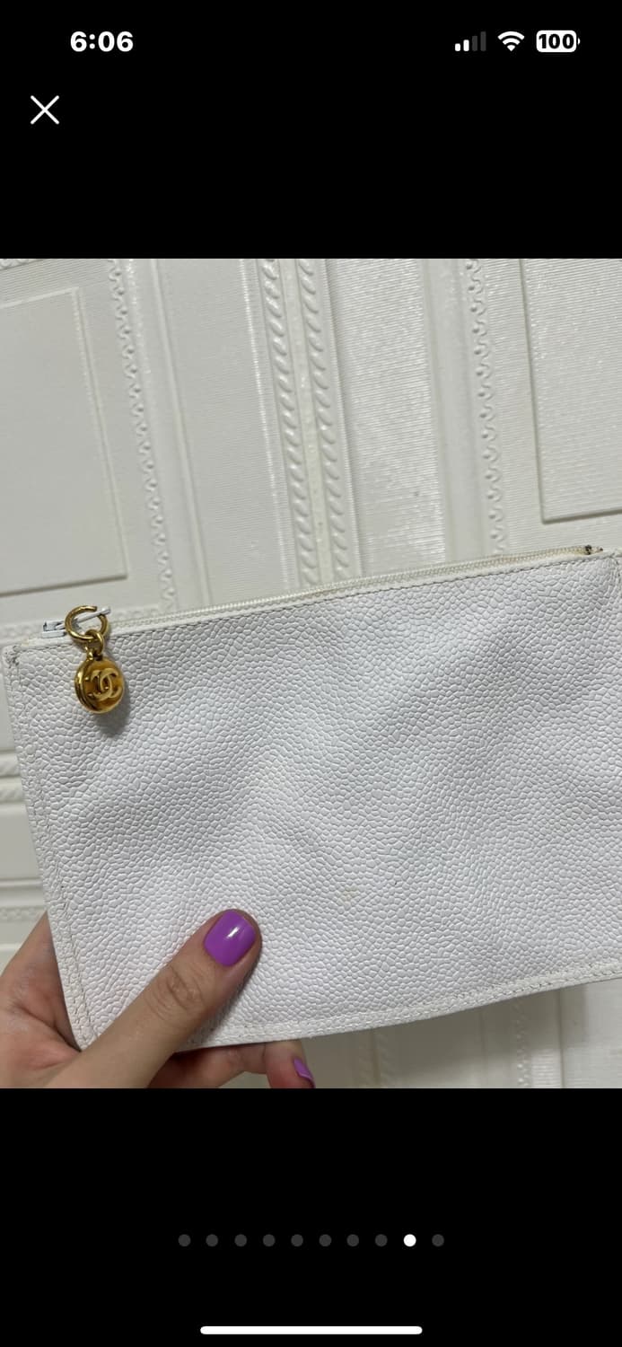 샤넬 정품 24k 골드볼 화이트 버킷백 금장 상품이미지8