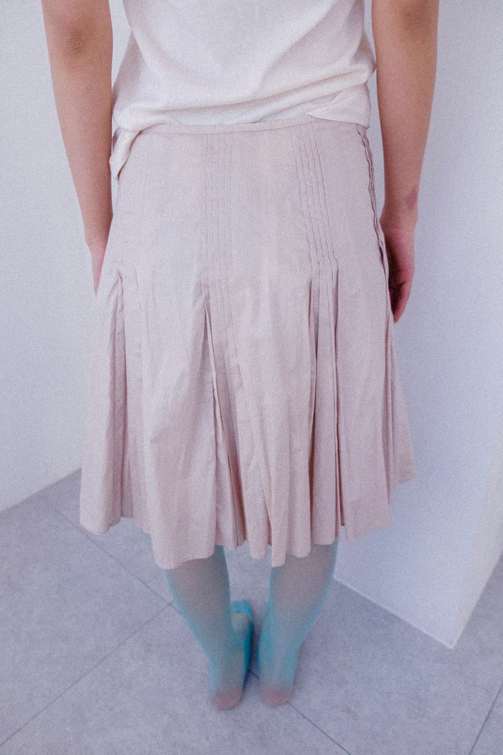 Dust pink pleats midi skirt 상품이미지2