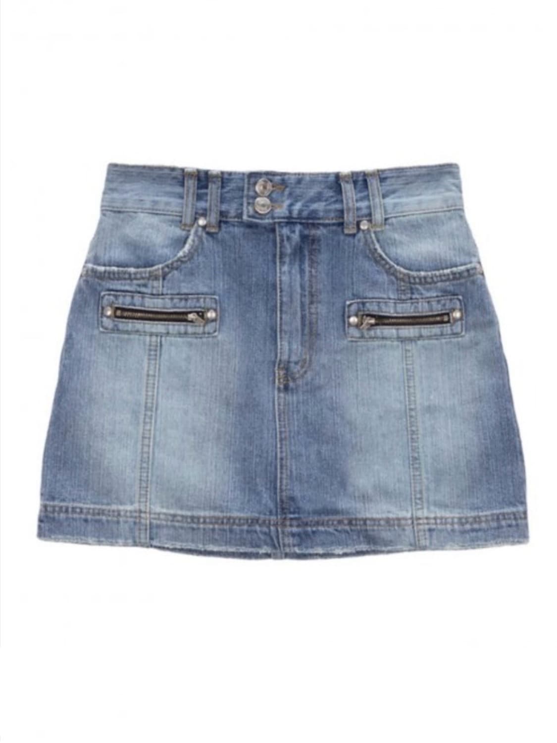 마뗑킴 더블지퍼 데님 미니 스커트 블루 S 상품이미지1