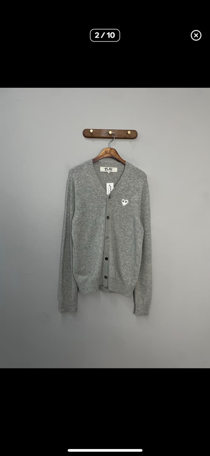 꼼데가르송 화이트 하트와펜 그레이 가디건 A3578 상품이미지2