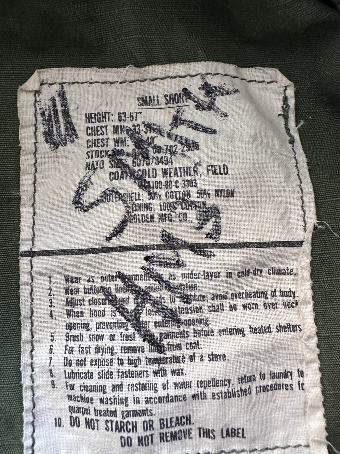 80년작 미군 M65 필드자켓 3세대 스몰숏  상품이미지6
