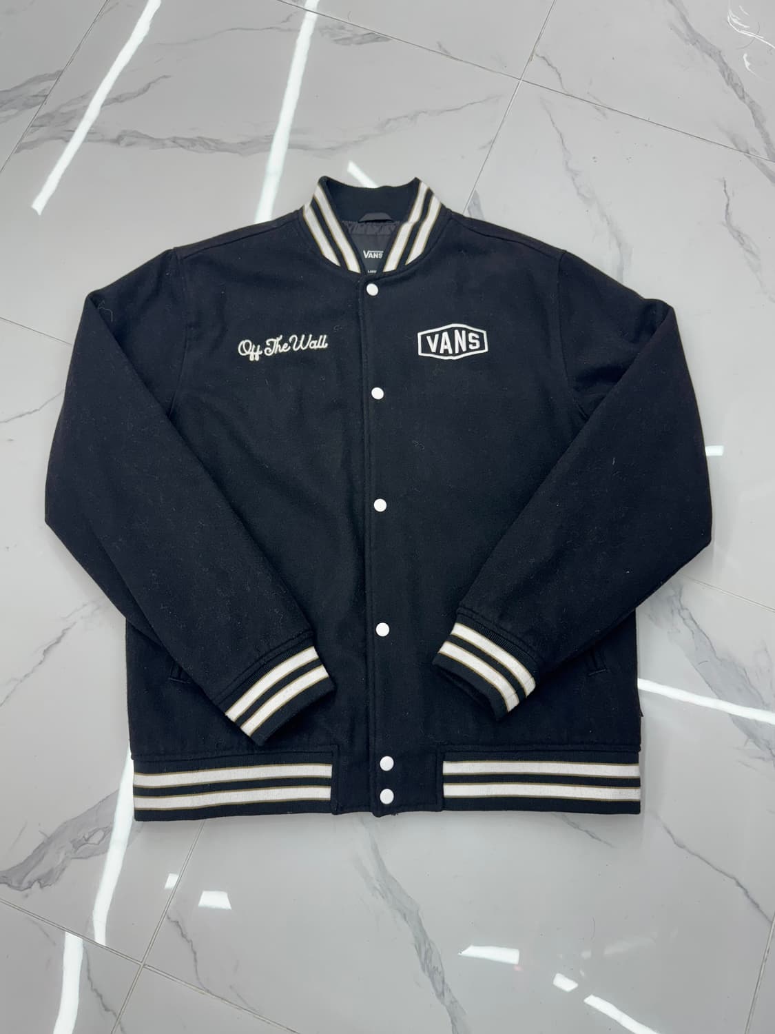 •VANS 반스 검정색 바시티 자켓 점퍼 상품이미지1