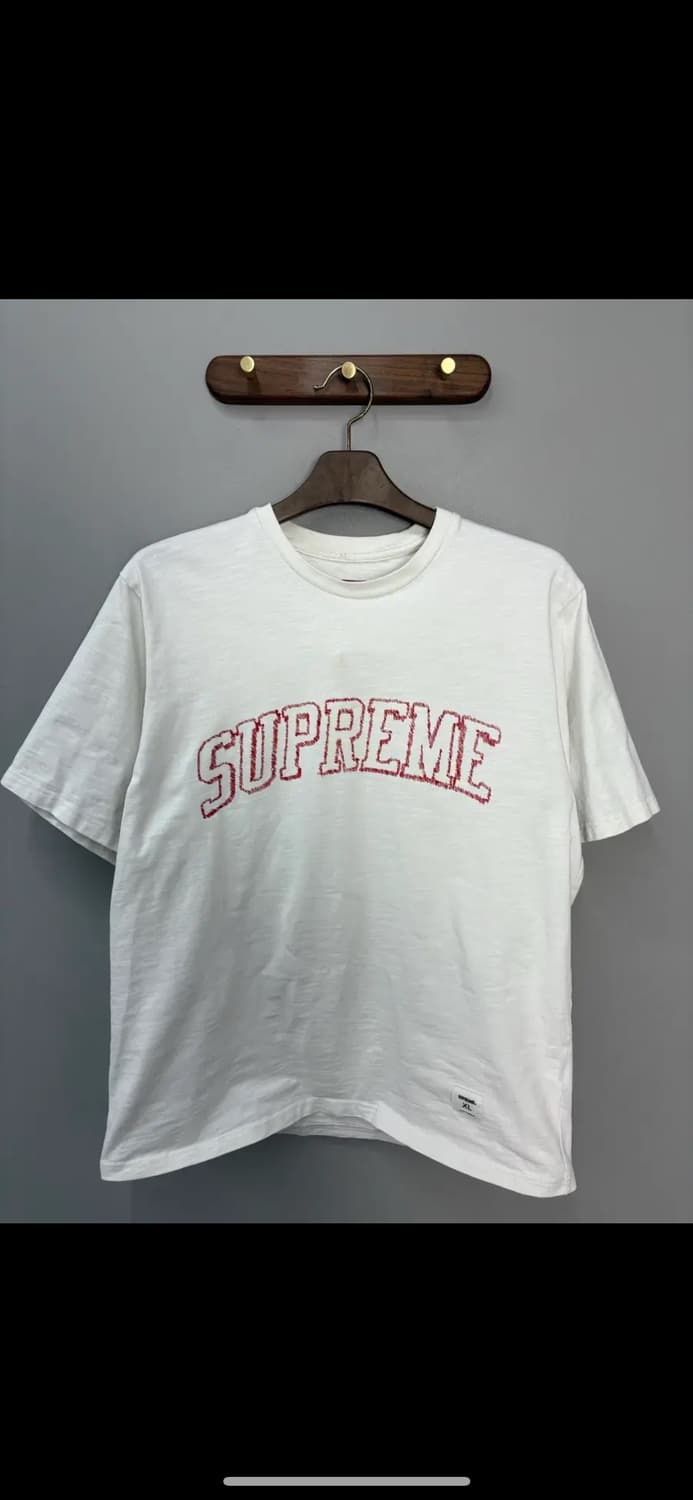 슈프림 스케치 자수로고 숏슬리브탑 화이트 반팔 H1907 상품이미지2