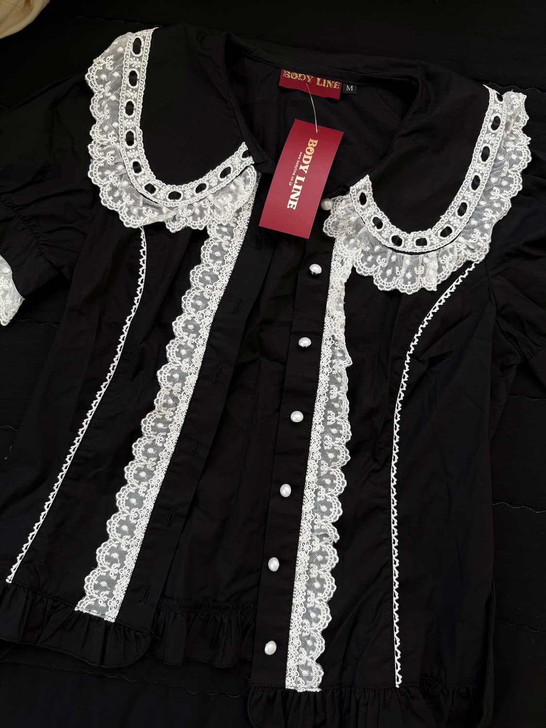 바디라인 우사기 로리타 블랙 셔츠 상품이미지2