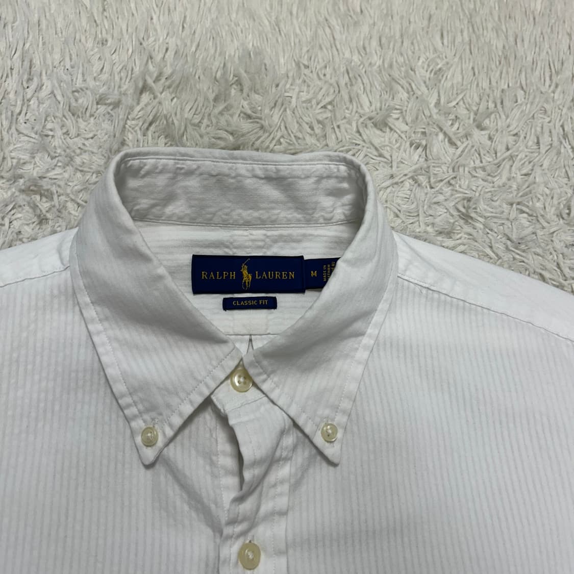 Polo white seersucker stripe shirt 상품이미지6